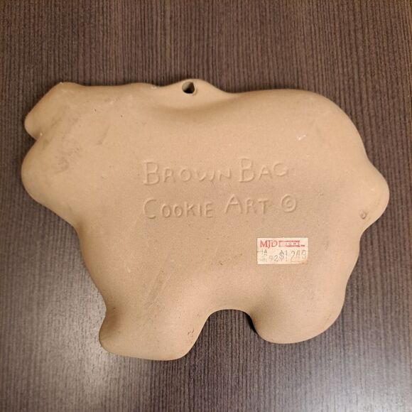 Brown Bag Cookie Art Pig Mold Oven Proof Decorative Unused Vintage 1984 Retired - Picture 2 of 5